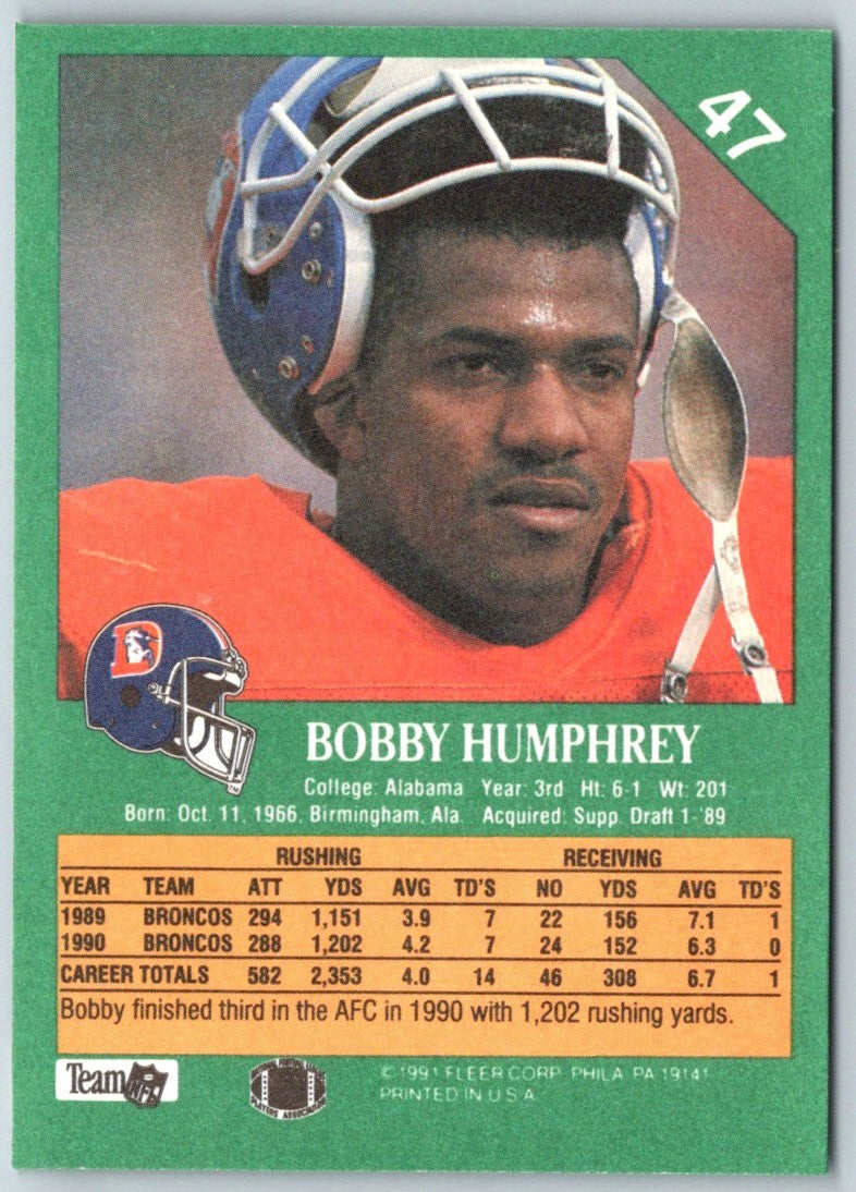 1991 Fleer Bobby Humphrey