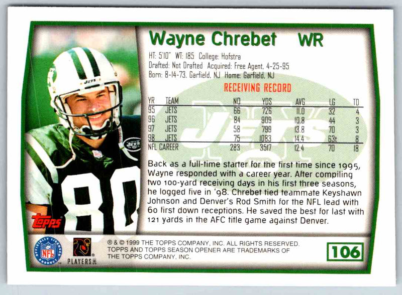 1999 Topps Wayne Chrebet