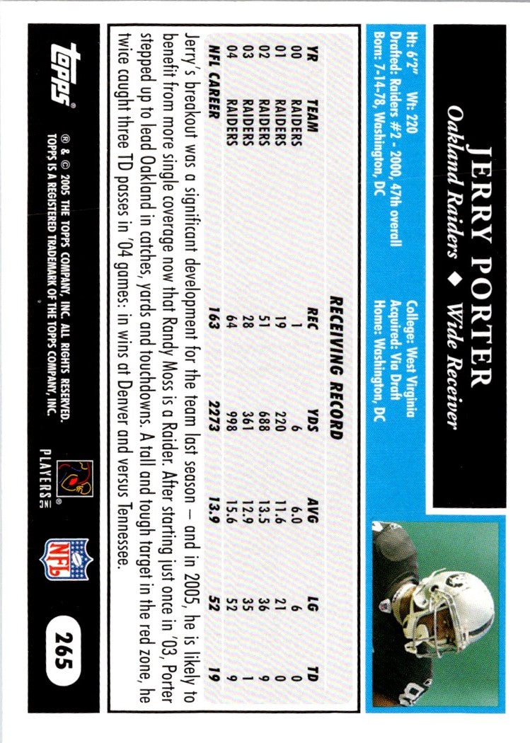 2005 Topps Jerry Porter