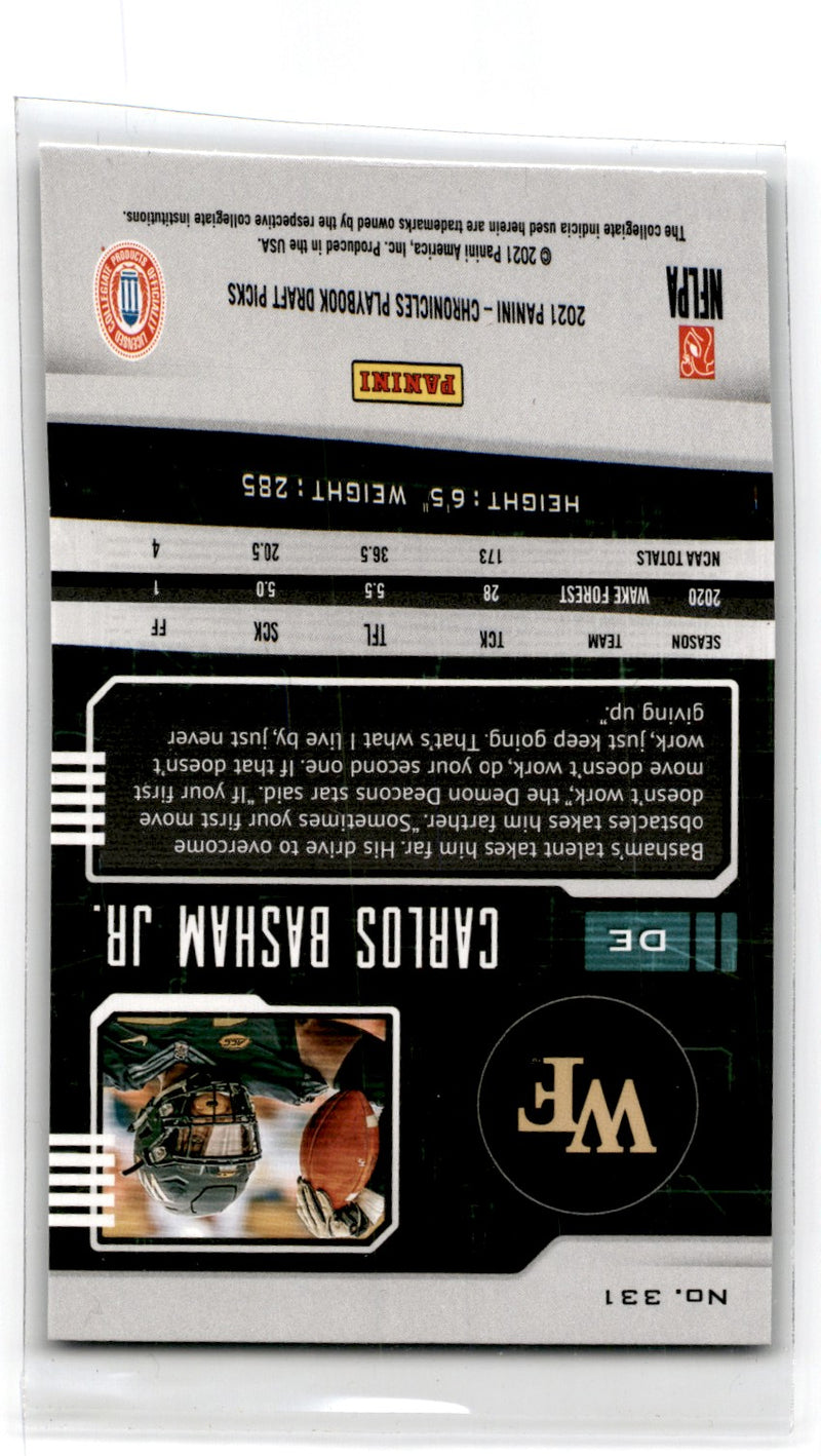 2021 Panini Chronicles Draft Picks Carlos Basham Jr.