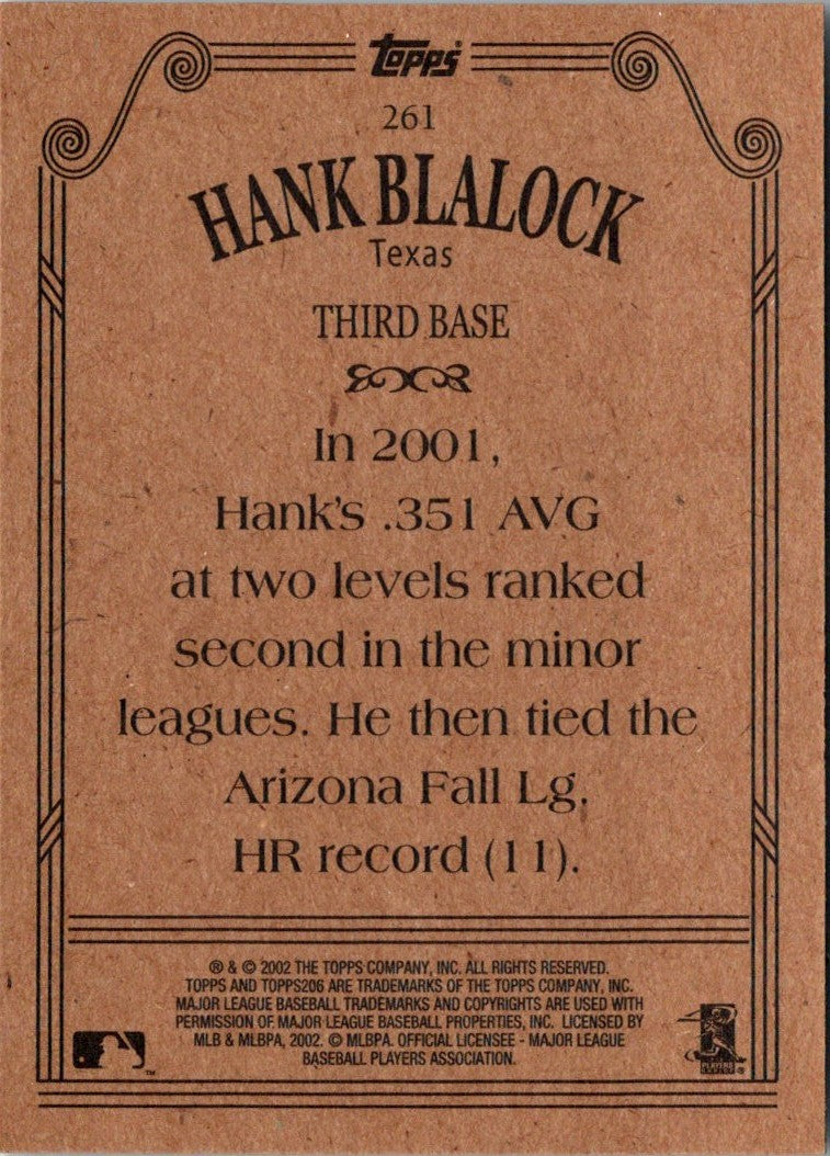 2002 Topps 206 Hank Blalock