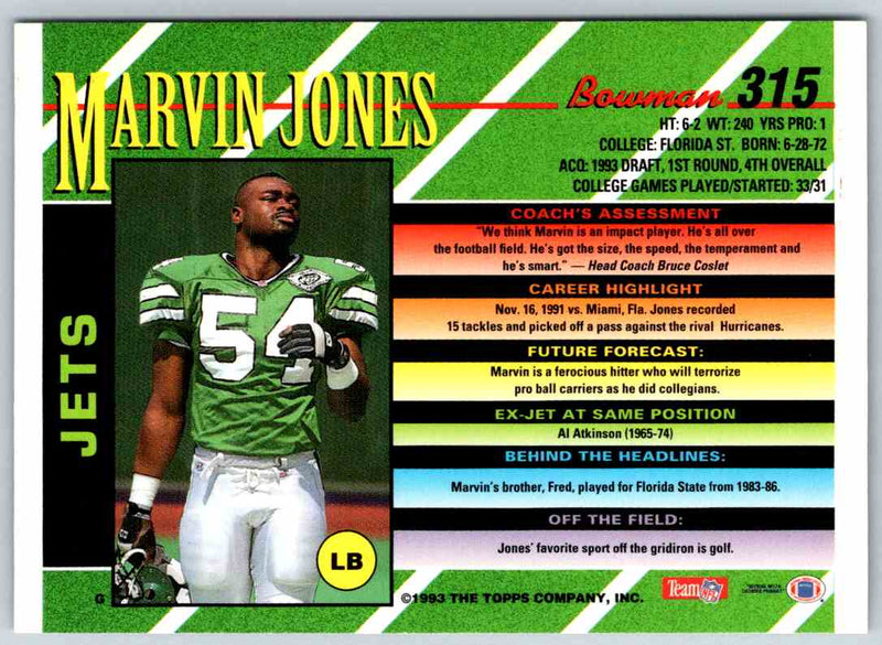 1993 Bowman Football Marvin Jones