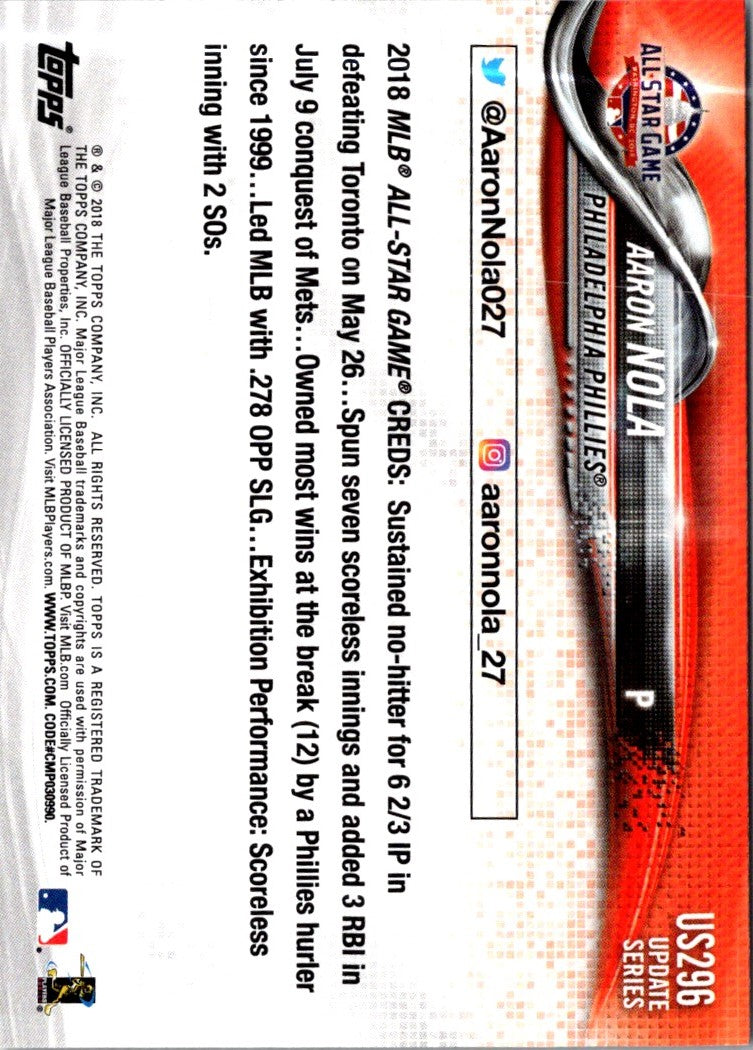 2018 Topps Update Aaron Nola