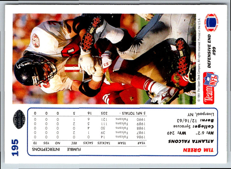 1992 Upper Deck Tim Green