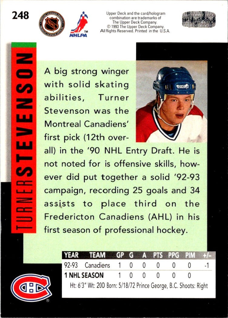 1993 Upper Deck Turner Stevenson