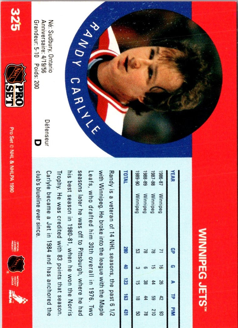 1990 Pro Set Randy Carlyle