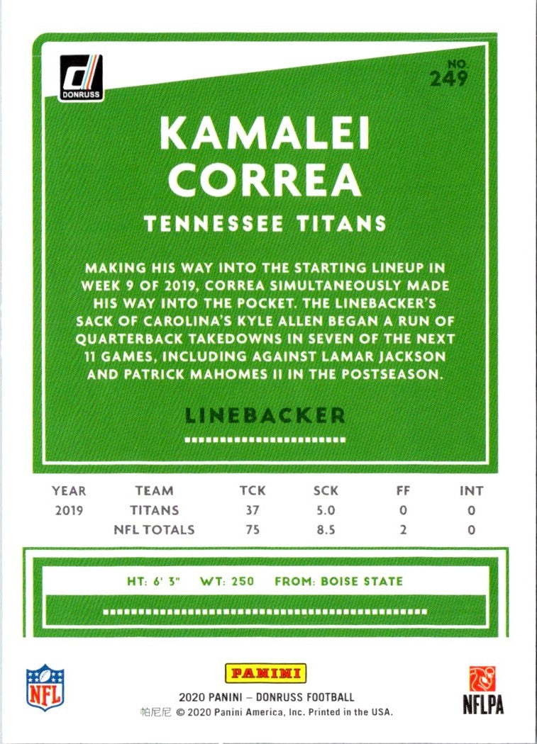 2020 Donruss Kamalei Correa