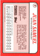 1988 Topps Revco League Leaders Juan Samuel