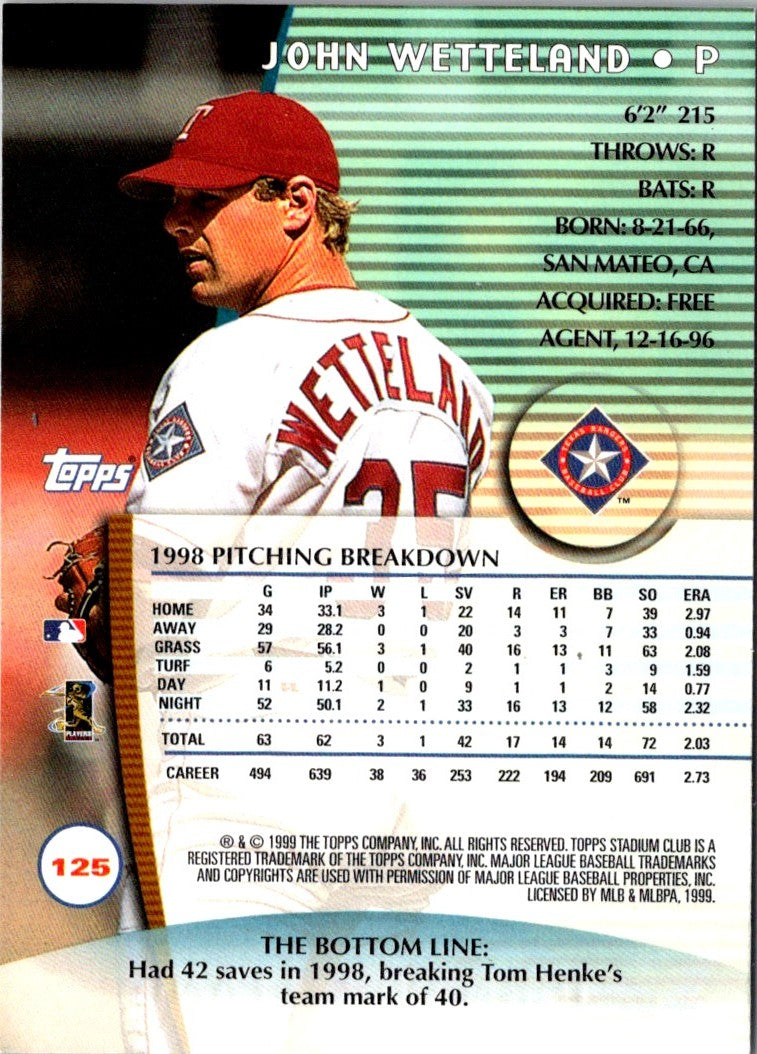 1999 Stadium Club John Wetteland