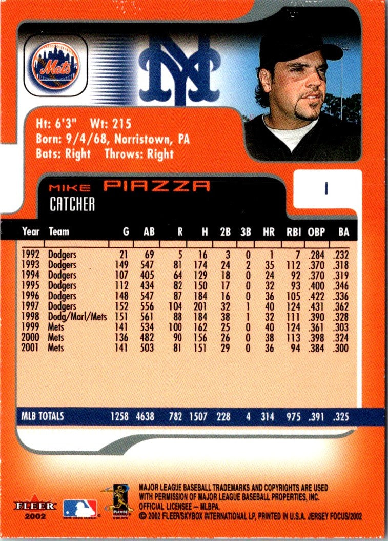 2002 Fleer Focus JE Century Parallel Mike Piazza