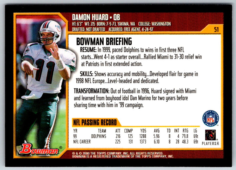 2000 Bowman Damon Huard