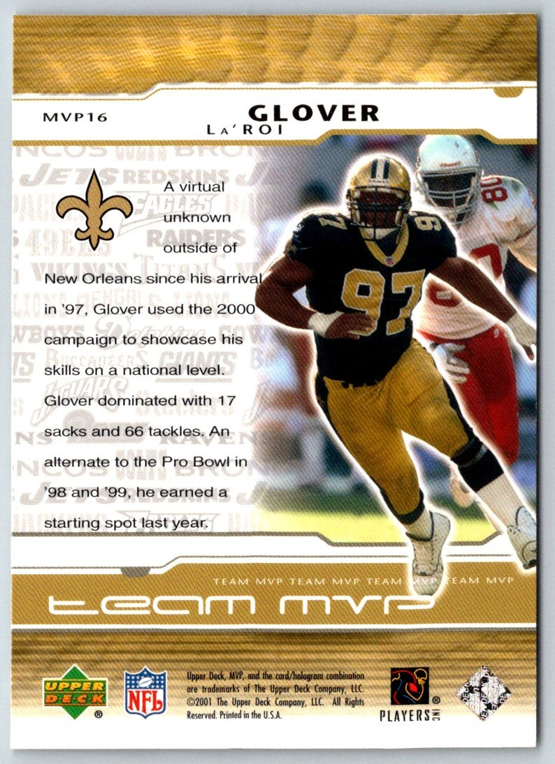 2001 Upper Deck MVP Team La'Roi Glover