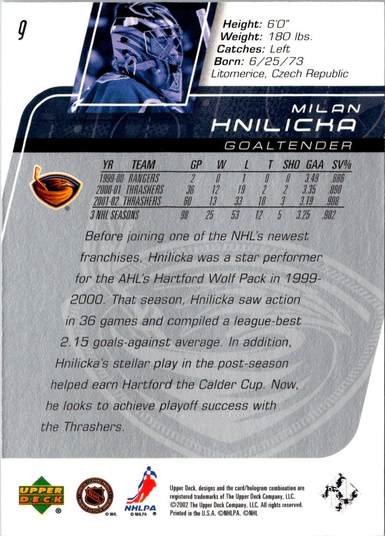 2002 Upper Deck Milan Hnilicka