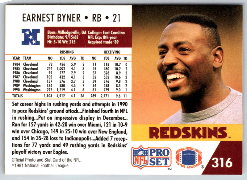 1991 Pro Set Earnest Byner
