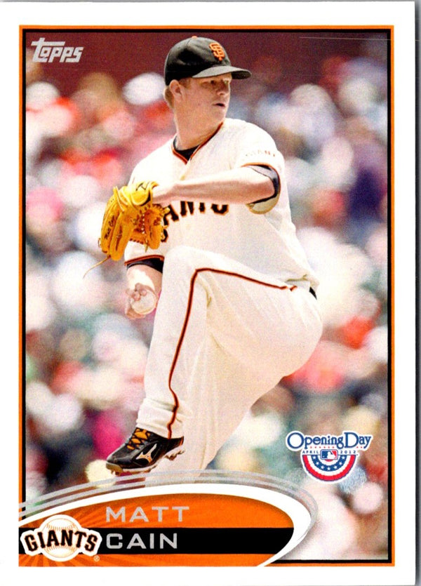 2012 Topps Opening Day Matt Cain #125