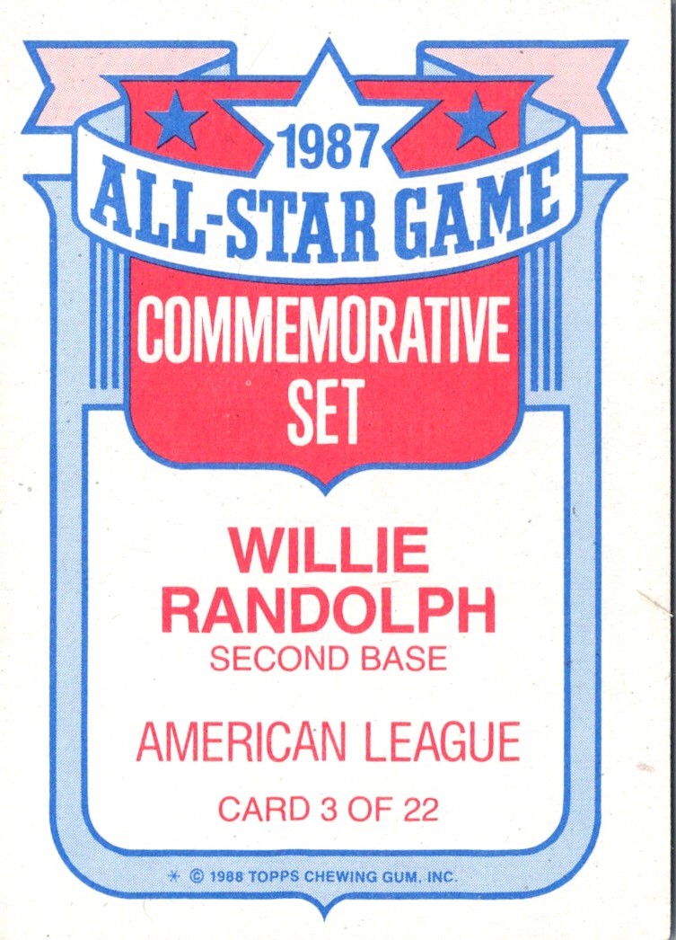 1988 Topps Glossy All-Stars Willie Randolph