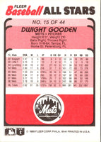 1989 Fleer Baseball All-Stars Dwight Gooden #15