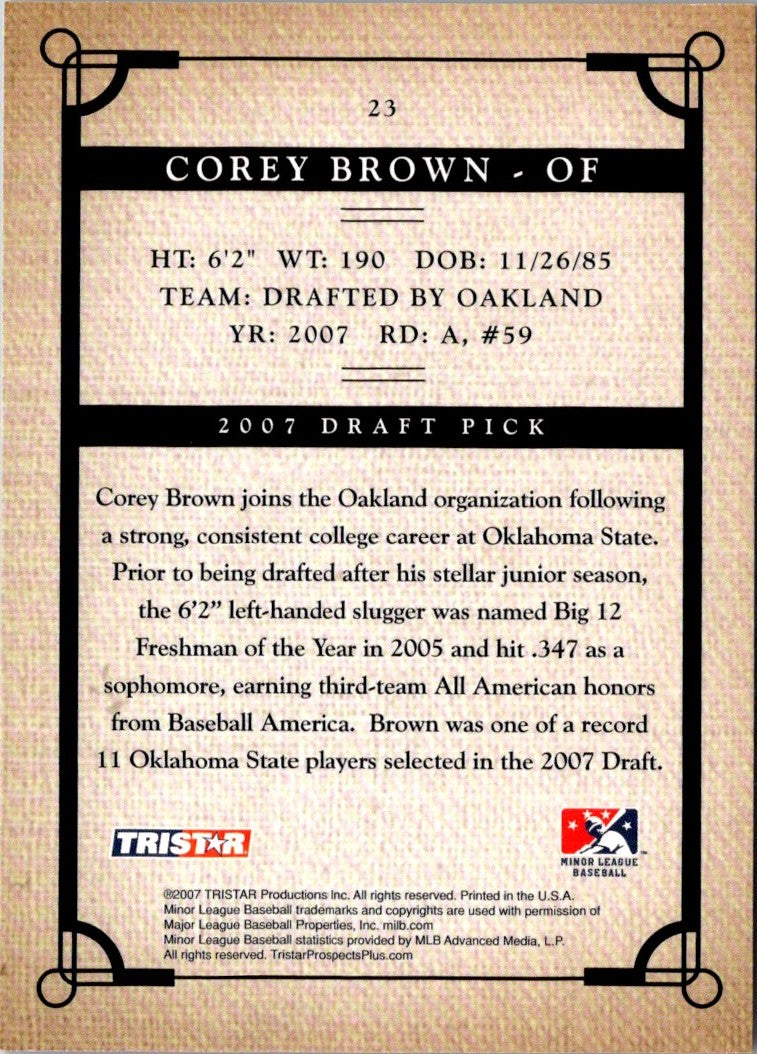 2007 Tristar Prospects Plus Corey Brown