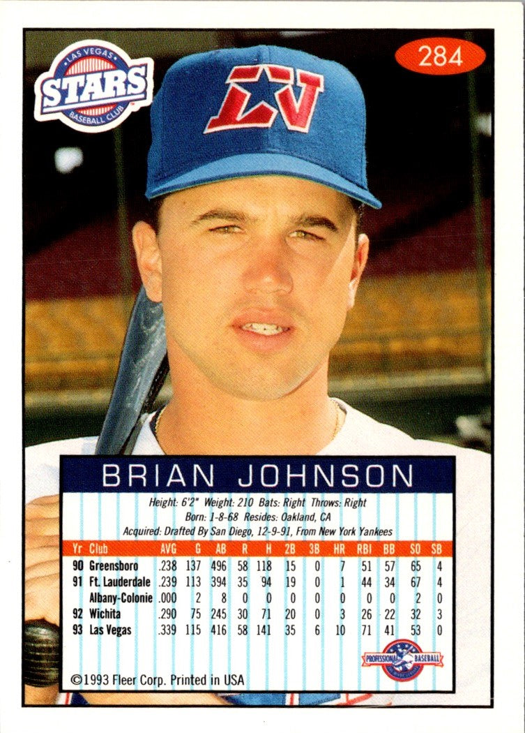 1993 Fleer Excel Brian Johnson