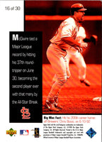 1998 Upper Deck Mark McGwire's Chase for 62 Mark McGwire #16