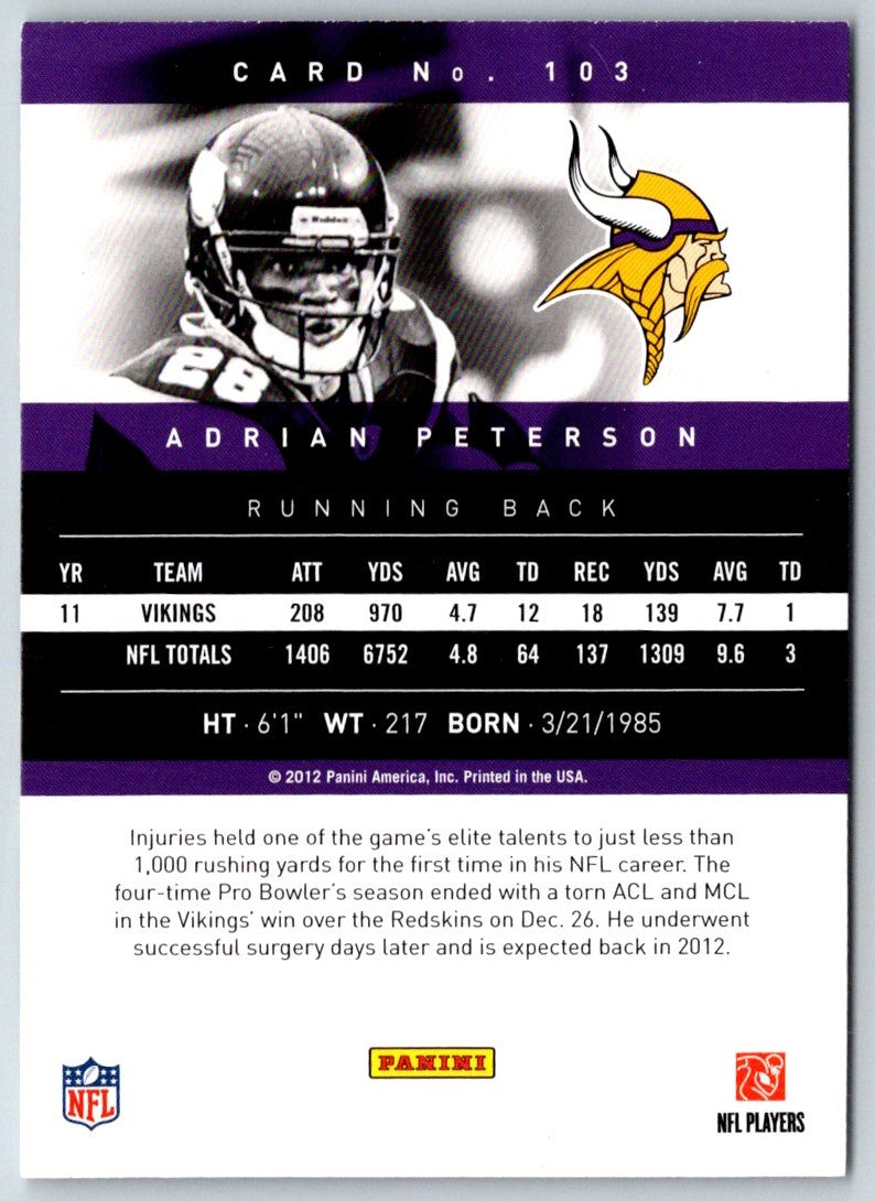 2012 Panini Prestige Adrian Peterson