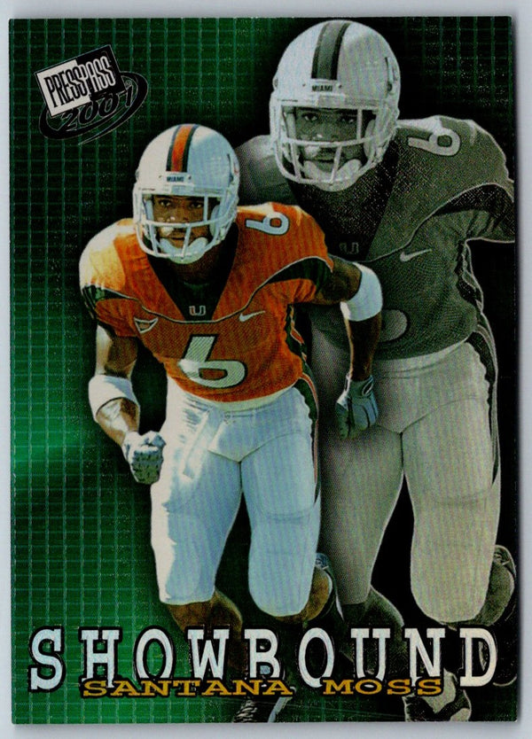 2001 Press Pass Showbound Santana Moss #SB8