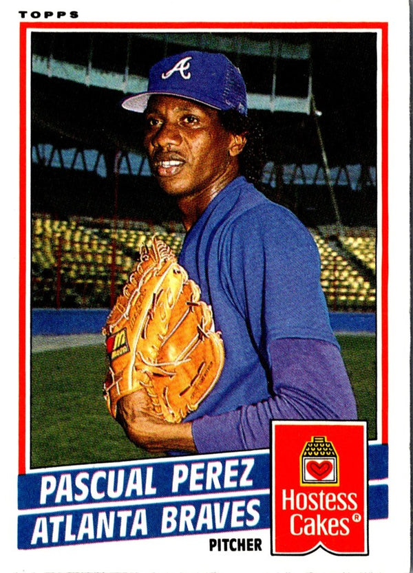 1985 Topps Hostess Atlanta Braves Pascual Perez #18