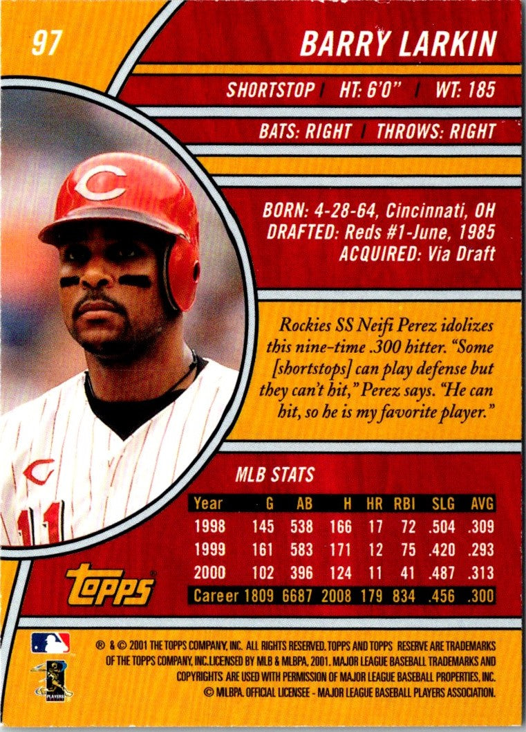 2001 Topps Reserve Barry Larkin