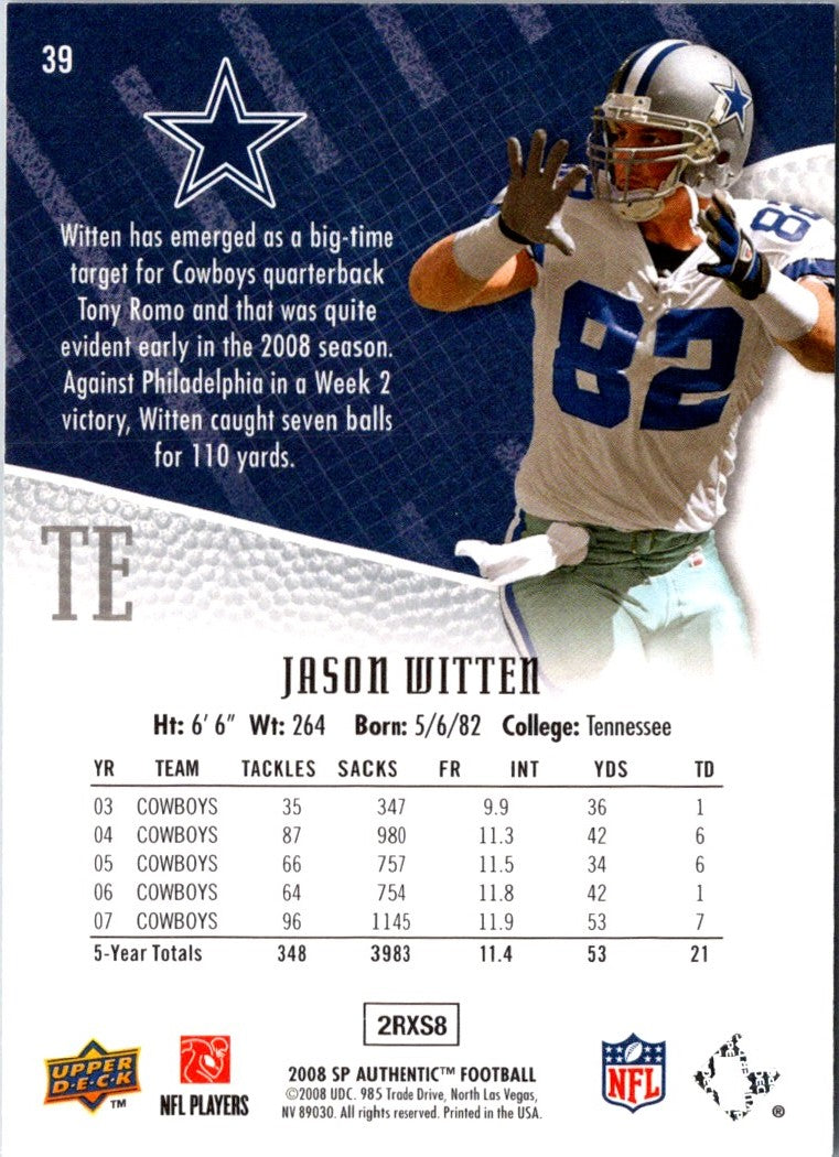 2008 SP Authentic Jason Witten