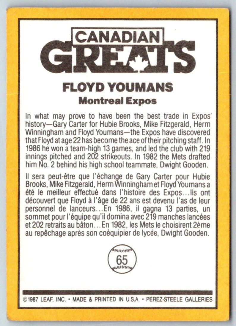 1987 Donruss Floyd Youmans