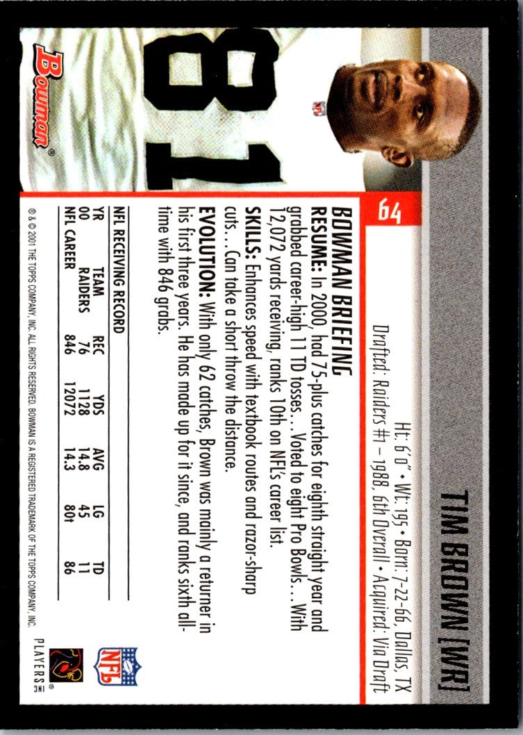 2001 Bowman Tim Brown