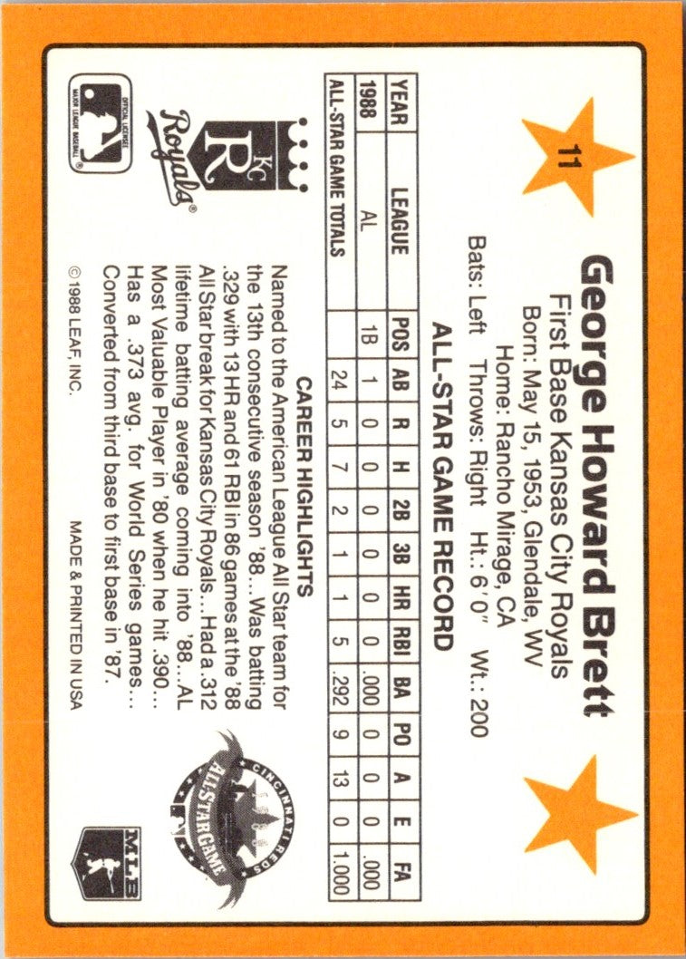 1989 Donruss All-Stars George Brett