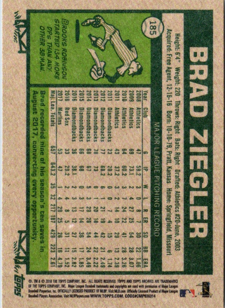 2018 Topps Archives Brad Ziegler