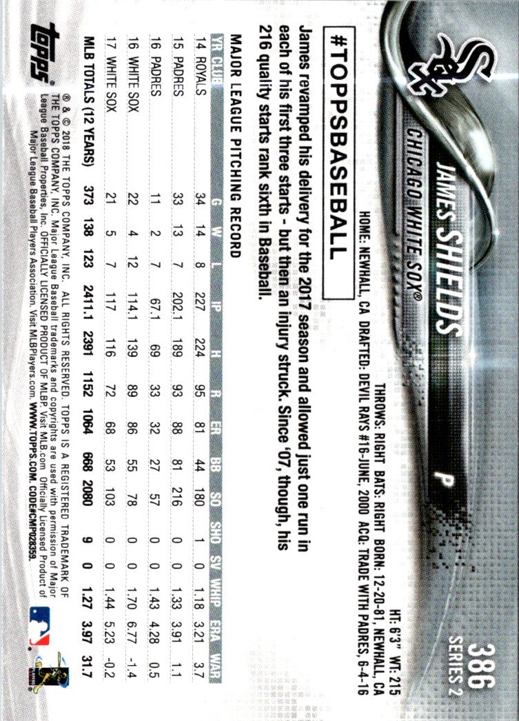 2018 Topps James Shields