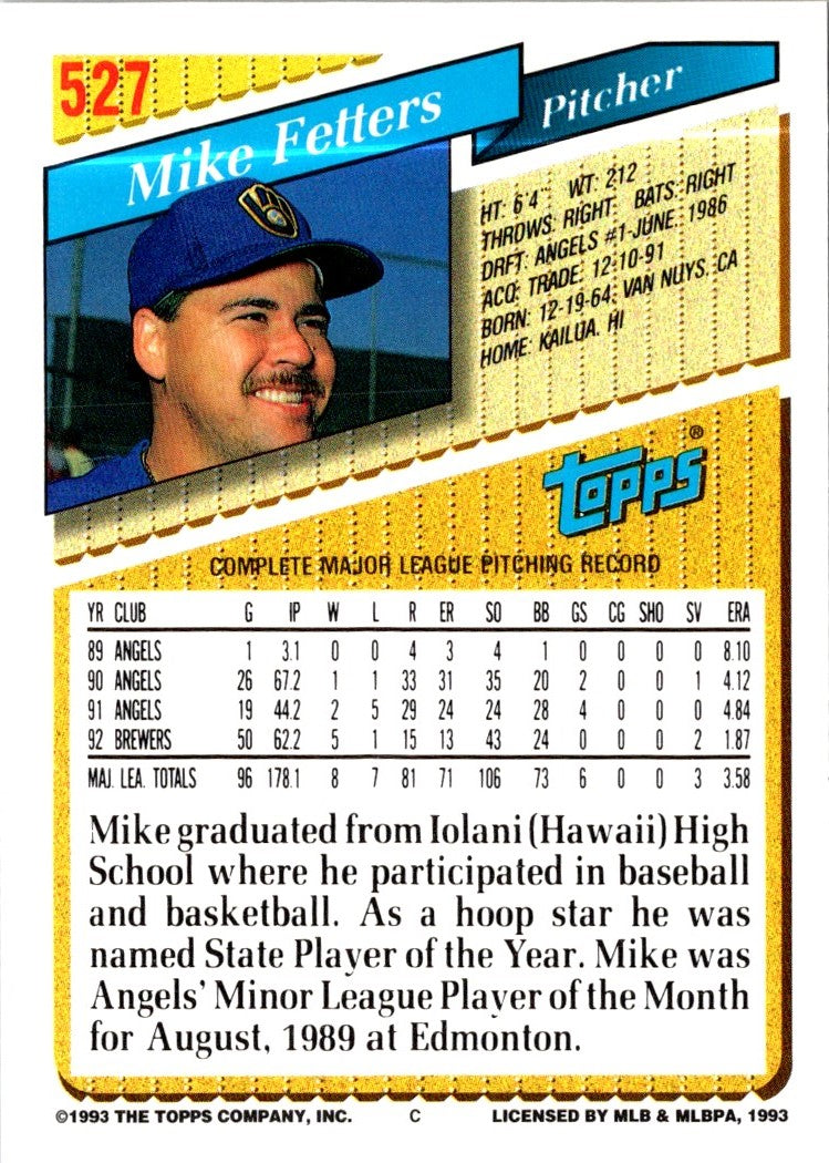 1993 Topps Gold Mike Fetters