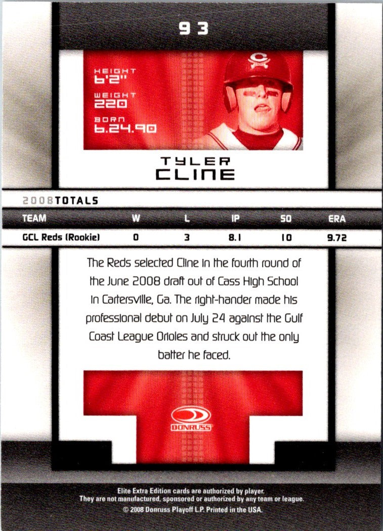 2008 Donruss Elite Extra Edition Tyler Cline