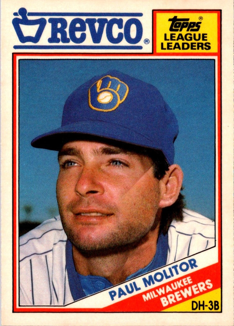 1988 Topps Revco League Leaders Paul Molitor