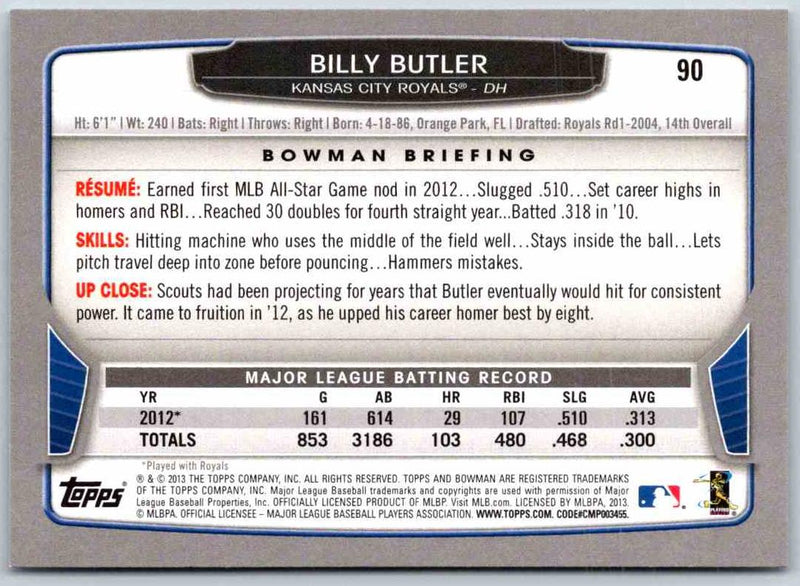 2014 Bowman Billy Butler