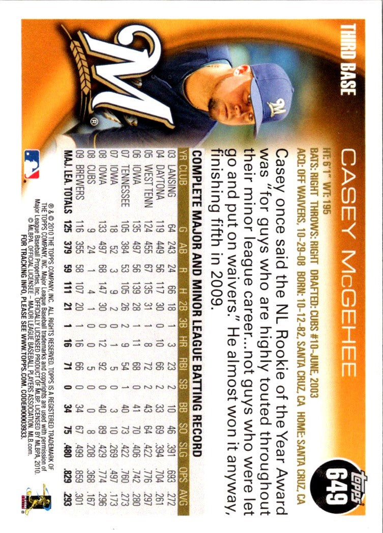 2010 Topps Casey McGehee