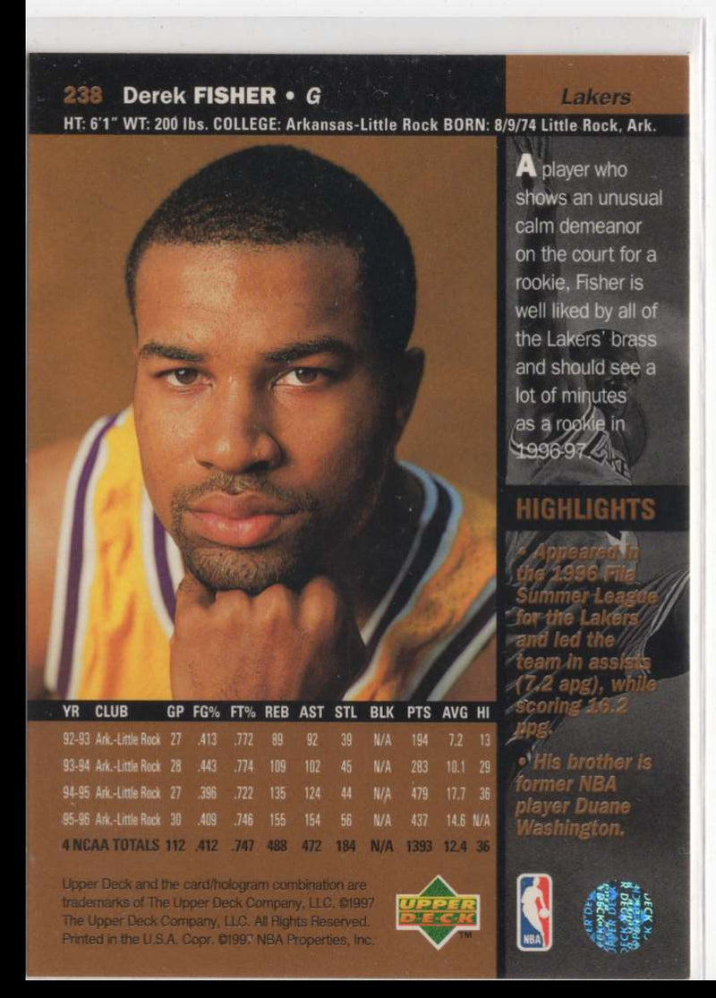 1996 Upper Deck Derek Fisher