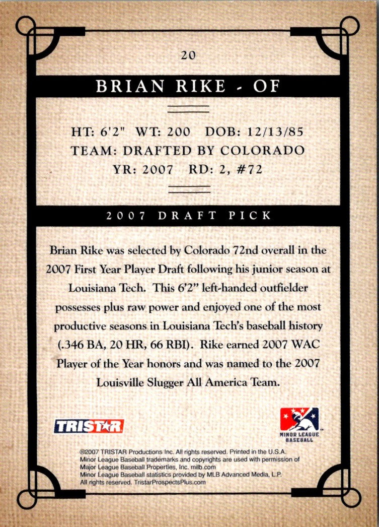 2007 Tristar Prospects Plus Brian Rike