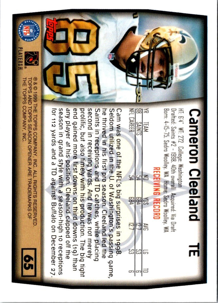 1999 Topps Season Opener Cameron Cleeland