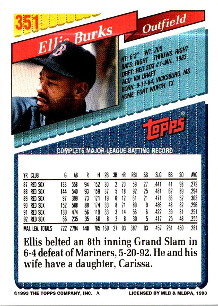 1993 Topps Gold Ellis Burks