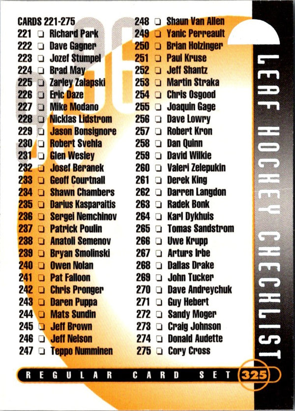 1995 Leaf Checklist #325