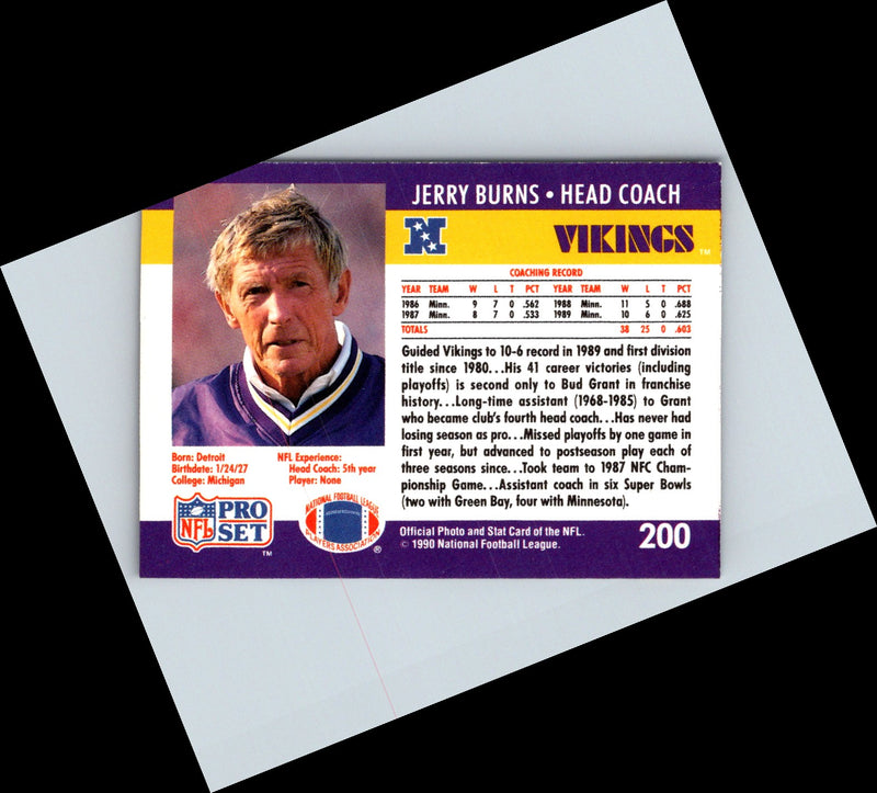 1990 Pro Set Jerry Burns