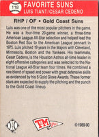 1989 T&M Senior League Favorite Suns (Luis Tiant/Cesar Cedeno) #118