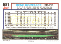 1992 Topps Rene Gonzales #681