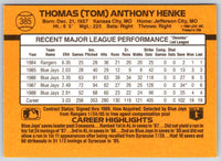 1989 Donruss Tom Henke #385