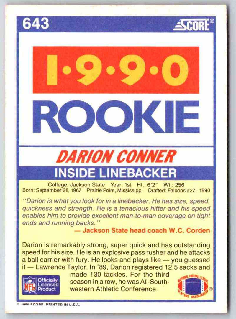 1990 Score Darion Conner