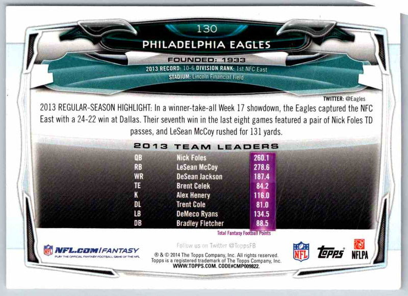 2014 Topps Philadelphia Eagles